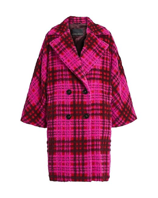 Marina Rinaldi Tableau Woolalpaca Doublebreasted Coat in Fuchsia