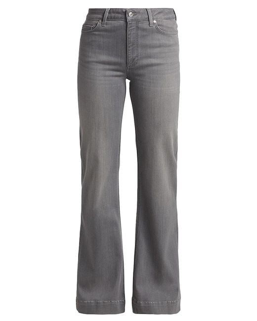 PAIGE Denim Leenah Mid-rise Stretch Flare Jeans in Deep Slate (Gray) | Lyst
