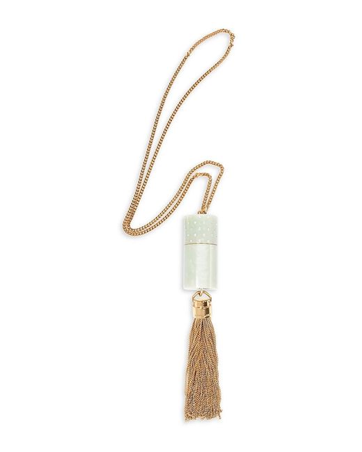 Saint Laurent Angelica Mini Tube Necklace In Plexiglass And Metal In 