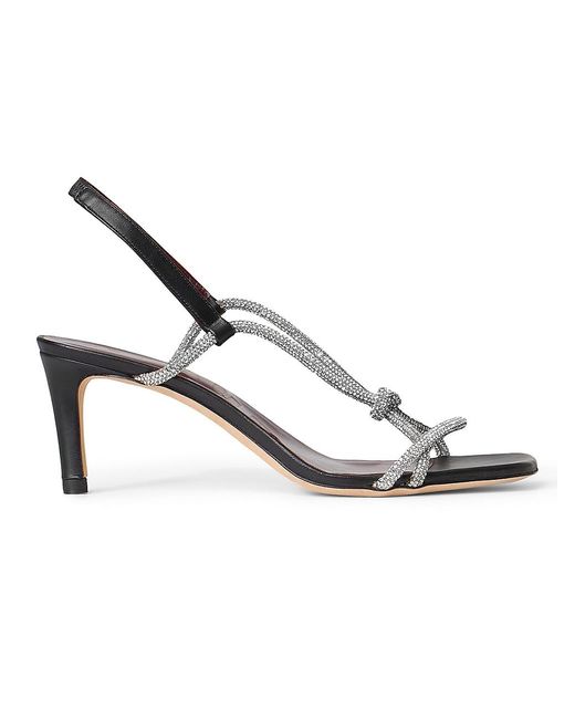 STAUD Leather Nicolette Rhinestoneembellished Heels in Metallic Lyst