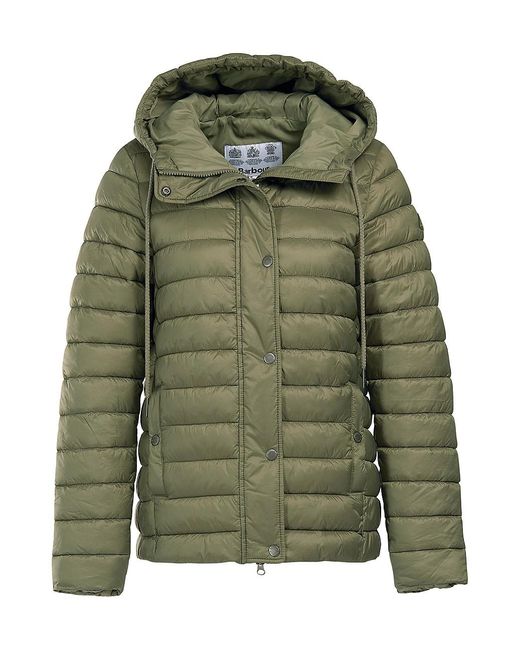 Barbour Synthetic Seaholly Quilted Hooded Jacket in Dusty Khaki (Green ...