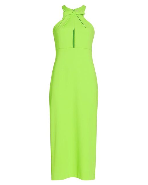 ML Monique Lhuillier Sleeveless Crepe Midi-dress in Green | Lyst