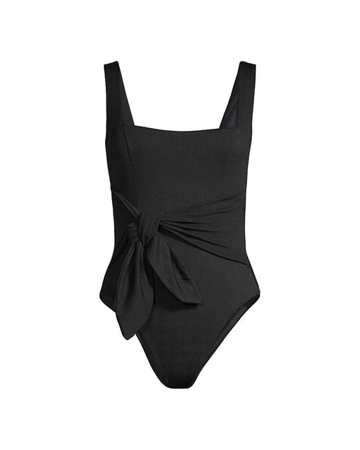L*Space Synthetic Balboa One-piece Draped Swimsuit in Black | Lyst