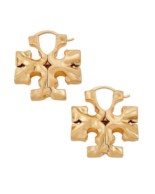 Tory Burch Roxanne 18k Goldplated & Cubic Zirconia Hoop Earrings in