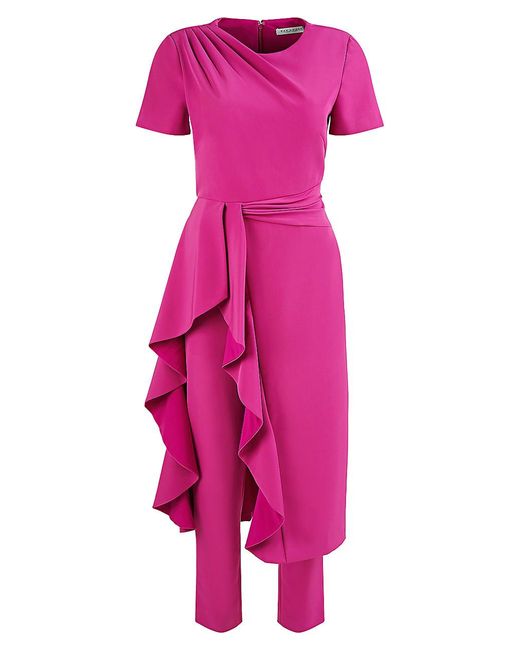Kay Unger Synthetic Tricia Midi Walk-through Dress in Vivid Berry (Pink ...