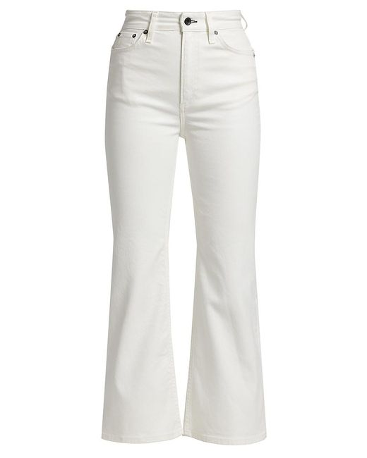 Rag & Bone Denim Casey High-rise Ankle Flare Jeans in White | Lyst
