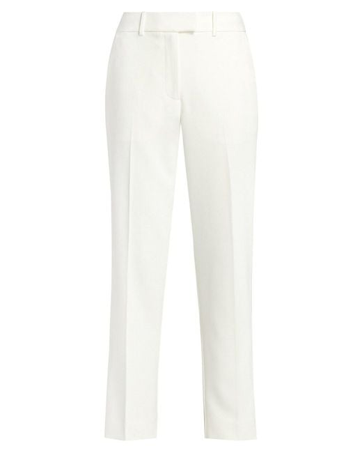 Elie Tahari Stella Straight Crop Pants in White | Lyst