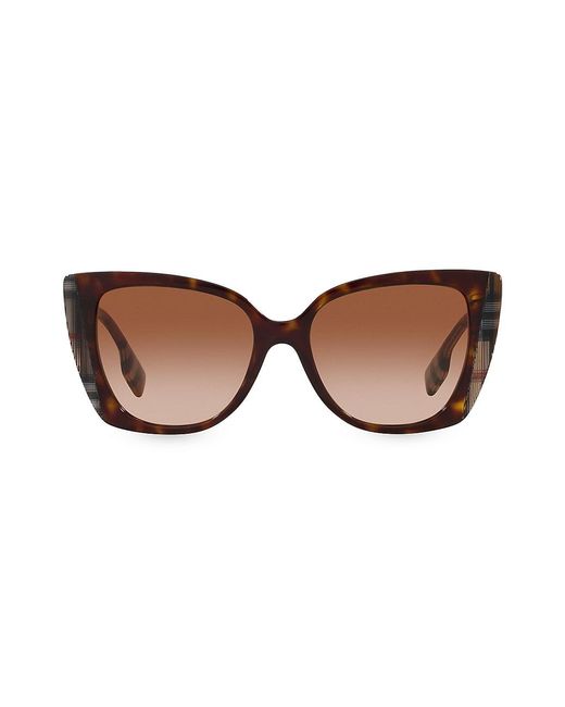 Burberry Meryl 54mm Lowbridge Fit Cat Eye Sunglasses in Brown Lyst