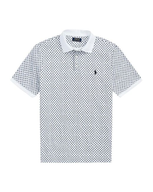 Polo Ralph Lauren Geometric Interlock Polo Shirt in Gray for Men | Lyst