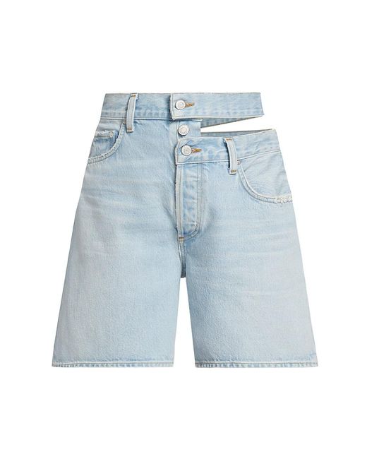 Agolde Broken Waistband Denim Shorts in Blue Lyst