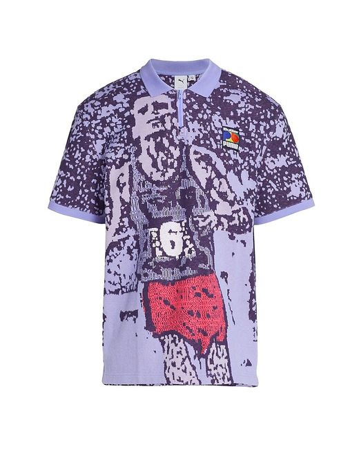PUMA Cotton X Butter Goods Elektro Polo Shirt in Purple for Men | Lyst