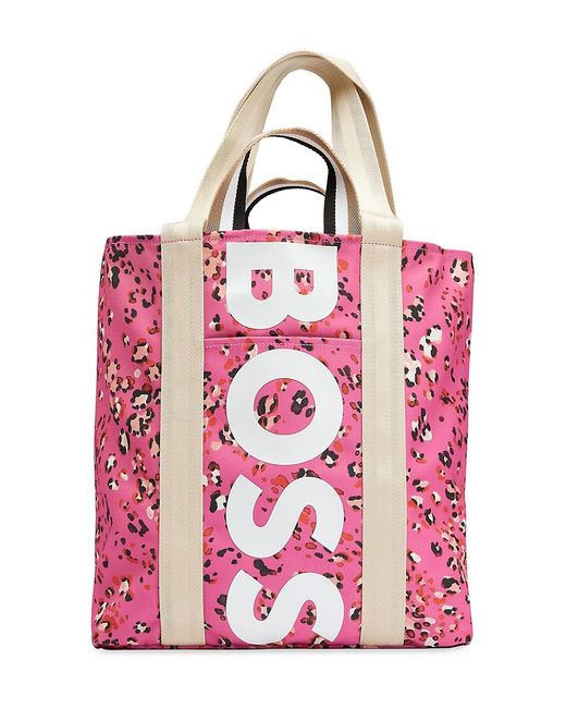 BOSS by HUGO BOSS Structuredcanvas Tote Bag With Seasonal Print And