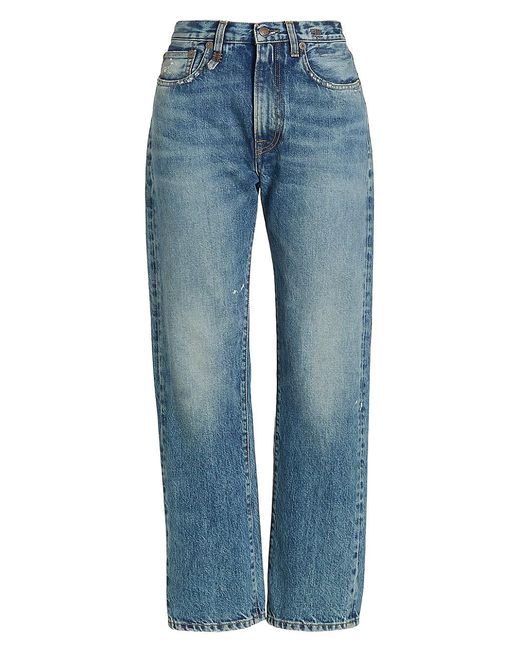 R13 Denim Courtney High-rise Distressed Straight Jeans in Blue | Lyst