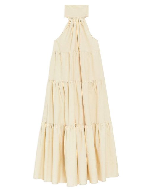 THEORY Tiered Cotton-blend Voile Halterneck Maxi Dress - We Select Dresses