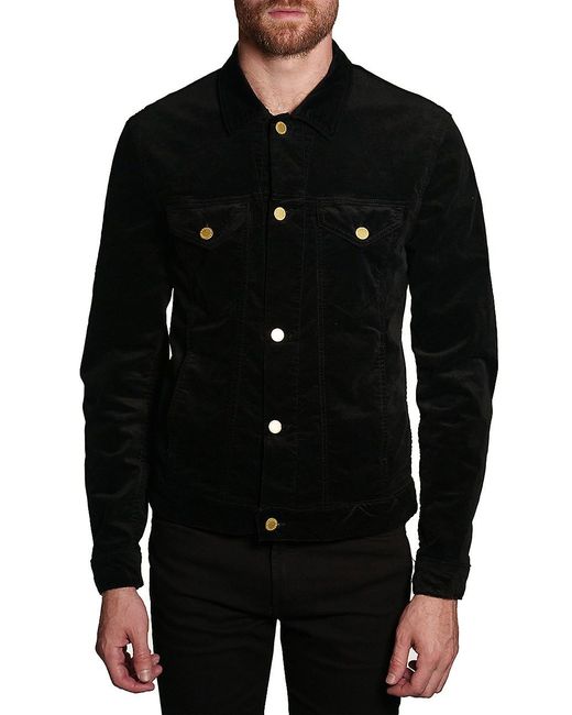 Monfrere Dean Velvet Trucker Jacket in Black for Men | Lyst
