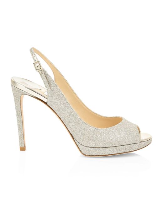 jimmy choo glitter slingback pumps