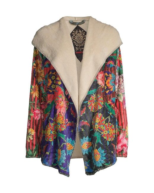 Johnny Was Synthetic Rico Hooded Sherpa Jacket Lyst