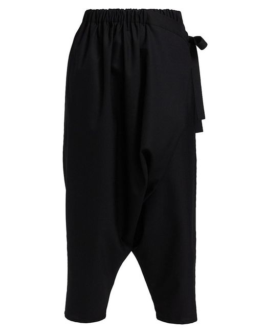 Junya Watanabe Wool Drop-crotch Wrap Pants in Black | Lyst
