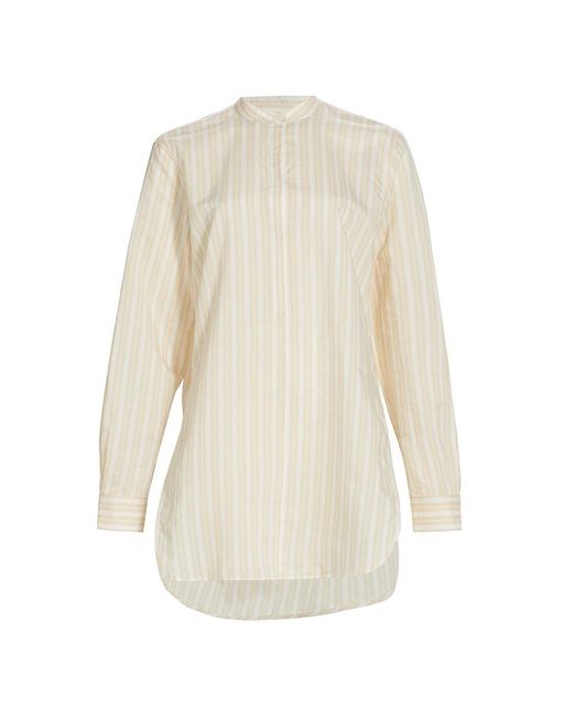 Totême Longline Silk-cotton Shirt in White | Lyst