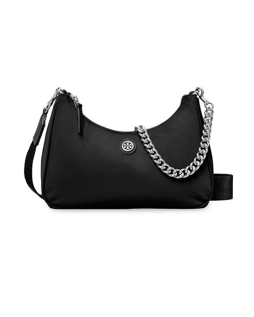 Tory Burch Small Virginia Nylon Shoulder Bag in Black | Lyst