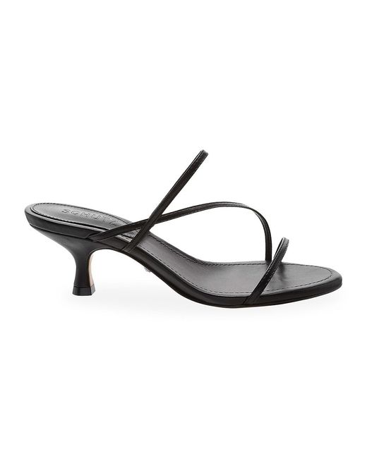 SCHUTZ SHOES Evenise Strappy Kitten-heel Leather Sandals in Black | Lyst