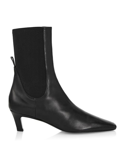 Totême Leather Ankle Boots in Black | Lyst