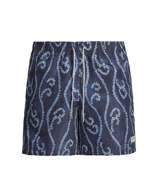 Bather Navy Hook & Loop Swim Trunks in Blue for Men Lyst