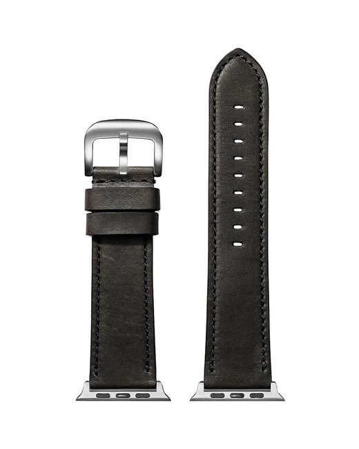 Shinola Grizzly Leather Smart Watch Strap in Black for Men Lyst
