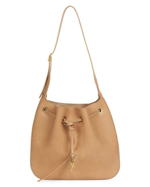 Saint Laurent Paris Vii Medium Hobo Bag In Leather in Natural Lyst