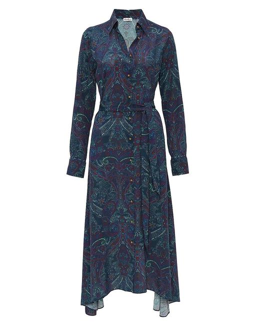 Robert Graham Gianna Belted Shirtdress in Blue | Lyst