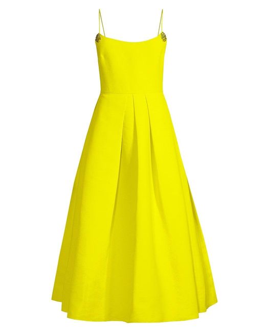 Sachin & Babi Audra Fit-and-flare Embellished Midi-dress in Yellow | Lyst