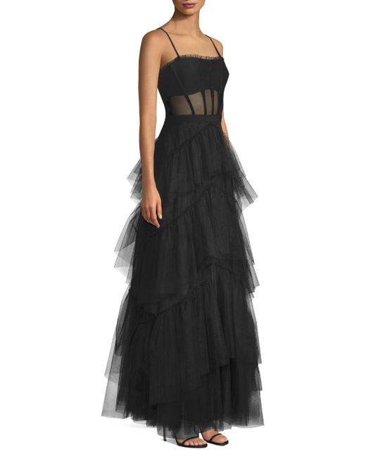 bcbgmaxazria tulle corset gown
