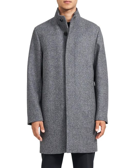 Theory Belvin Wool Coat in Gray for Men - Lyst