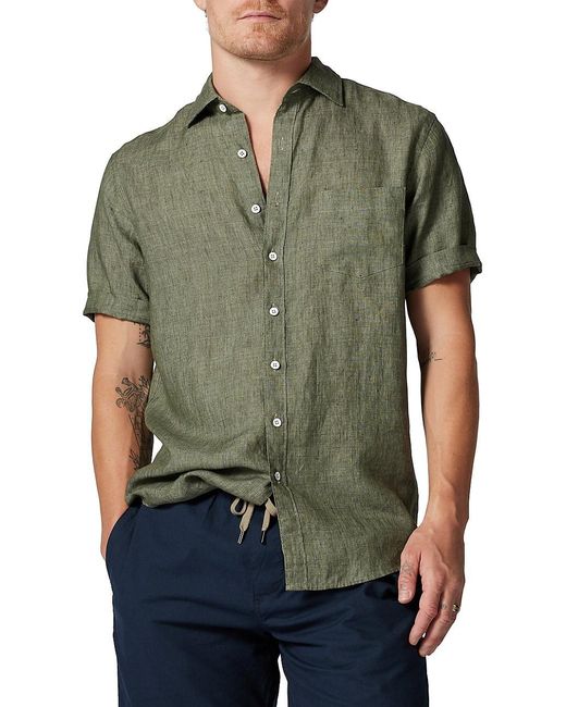 Rodd & Gunn Waiheke Linen Short-sleeve Shirt in Green for Men | Lyst