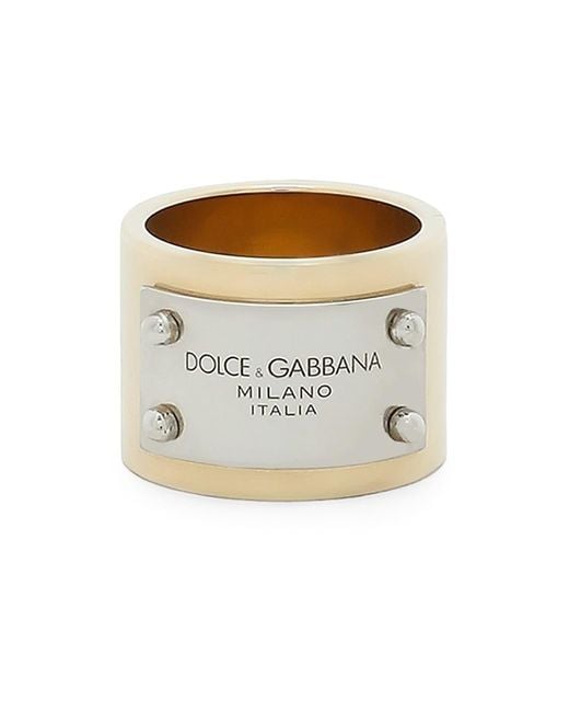 Dolce & Gabbana Two-tone Logo Band in Gray