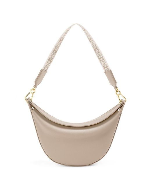 Loewe Small Luna Leather Hobo Bag in White | Lyst