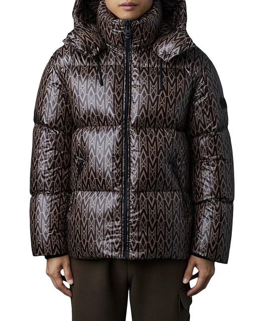 Mackage Synthetic Kent Monogram Down Jacket in Coffee (Black) for Men ...