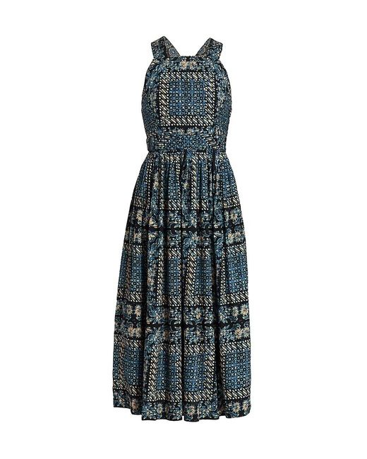 Ulla Johnson Lace Kerani Batik Fit-&-flare Dress in Azure (Blue) | Lyst