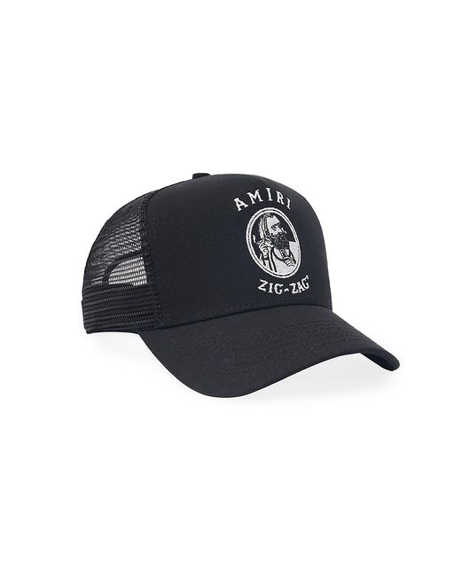 Amiri Cotton X Zig Zag Trucker Hat in Black White (Black) for Men - Lyst