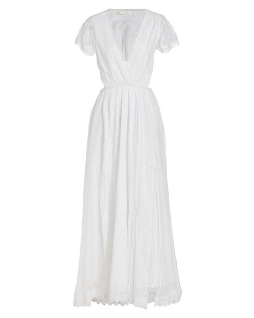 LoveShackFancy Cotton Vania Cut-out Maxi Dress in White | Lyst