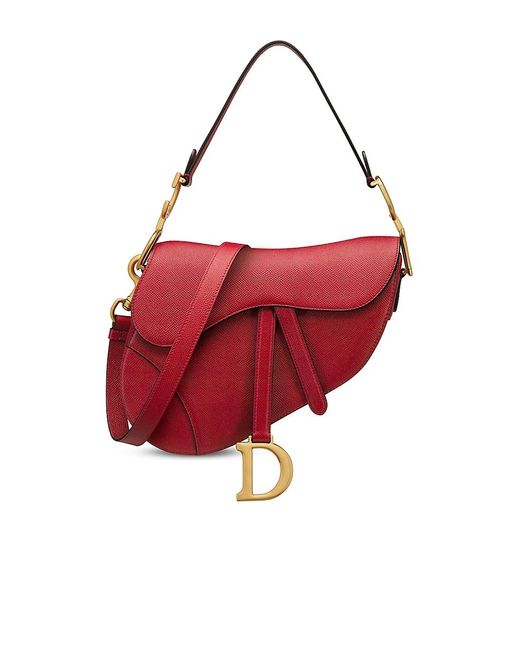 Dior Saddle Bag With Strap in Red Lyst