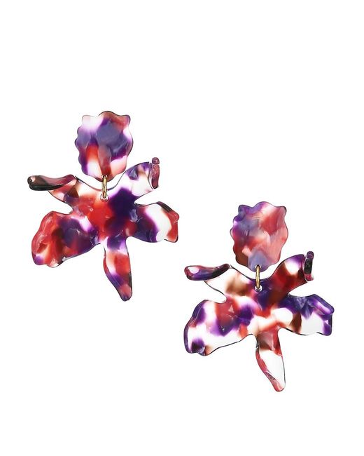 Lele Sadoughi Paper Lily Multicolor Acetate Small Drop Earrings Lyst