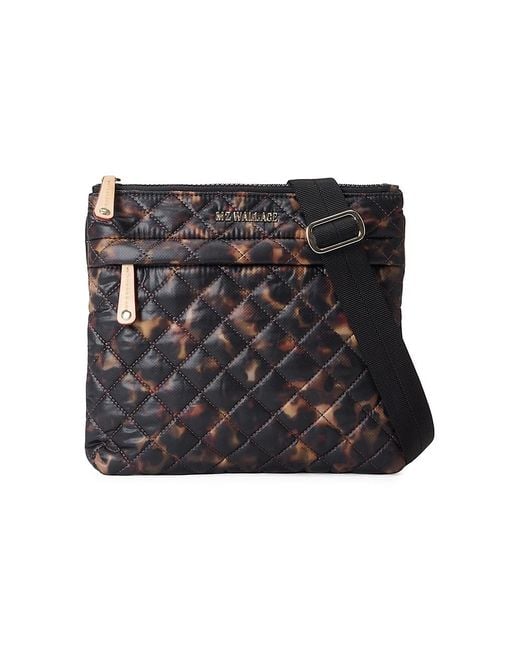 MZ Wallace Flat Metro Quilted Nylon Crossbody Bag in Black Lyst