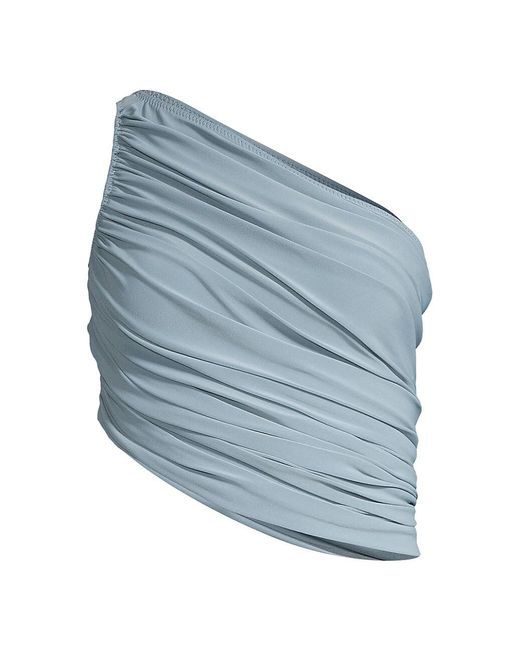 Norma Kamali Synthetic Diana Asymmetric Bikini Top in Soft Blue (Blue ...