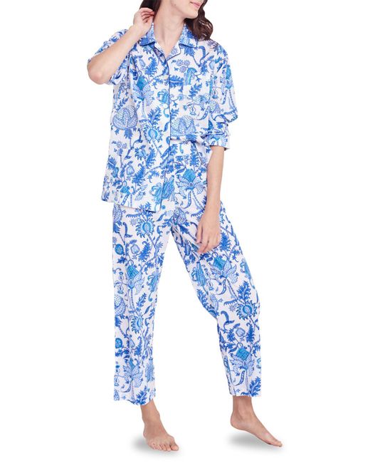 Roberta Roller Rabbit Cotton Amanda 2-piece Paisley Pajama Set in Blue ...
