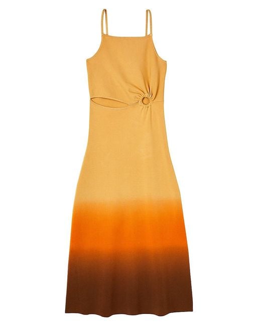 Sandro Synthetic Aja Gradient Tie-dye Dress in Beige Orange Brown ...