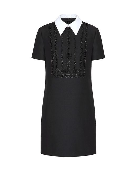 Valentino Garavani Crepe Couture Short Dress in Black | Lyst