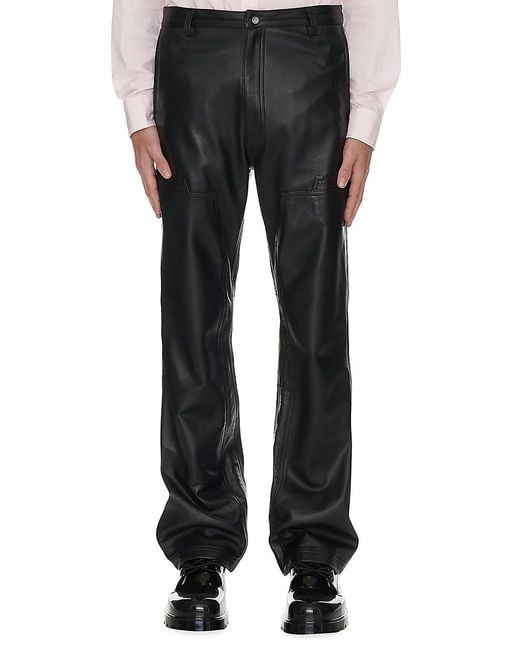 NAHMIAS Leather Carpenter Pants in Black for Men | Lyst