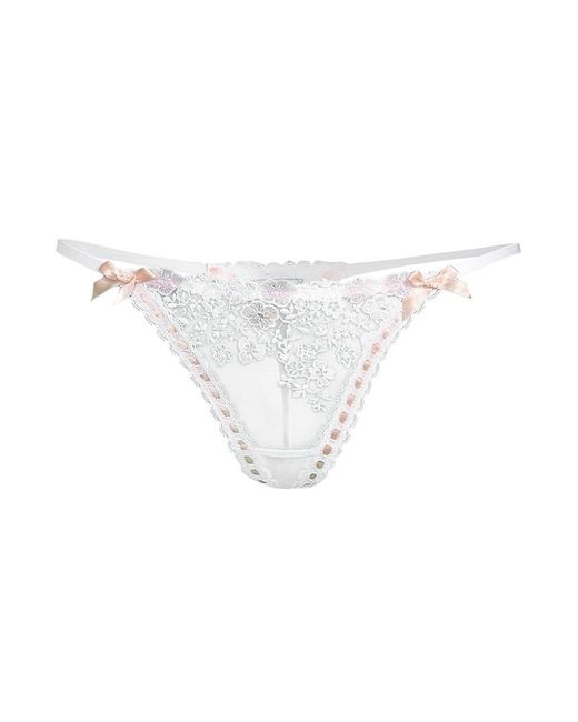 Agent Provocateur Petunia Lace Thong in White Blush (White) | Lyst