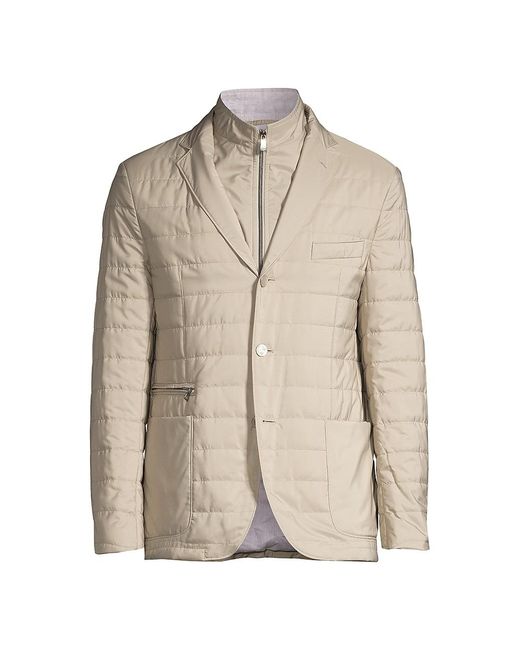 Corneliani Id Milestone Quilted Jacket in Natural for Men Lyst